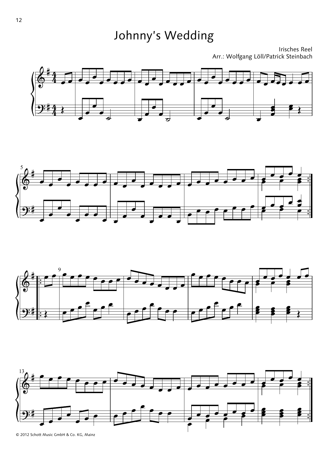 Wolfgang Löll Johnny's Wedding sheet music notes and chords. Download Printable PDF.