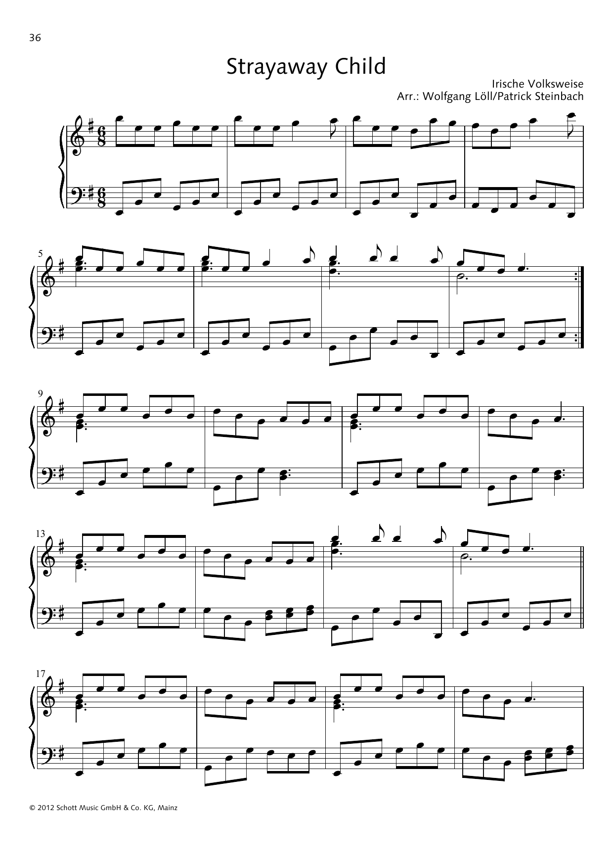 Wolfgang Löll Strayaway Child sheet music notes and chords. Download Printable PDF.