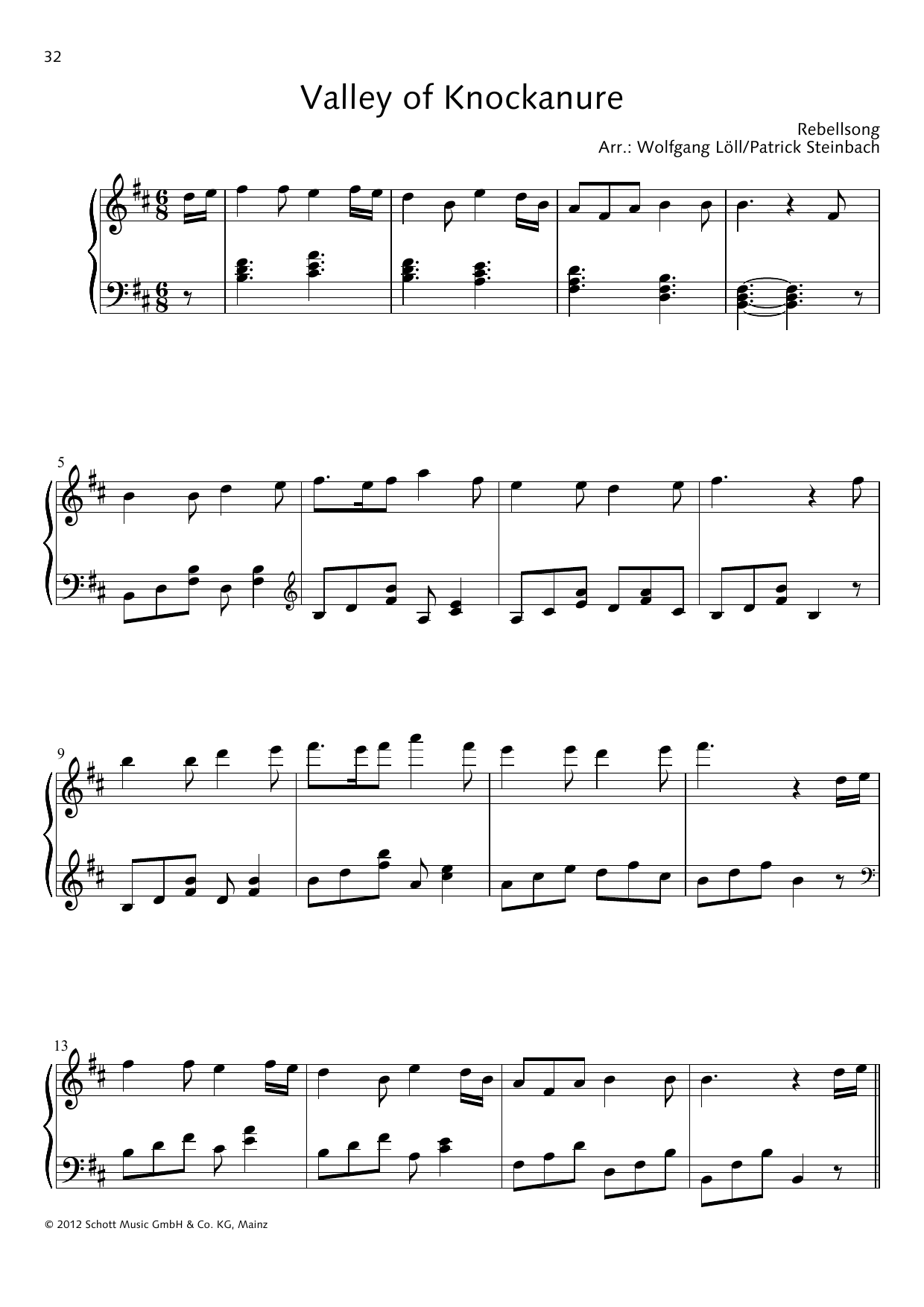 Wolfgang Löll Valley of Knockanure sheet music notes and chords. Download Printable PDF.