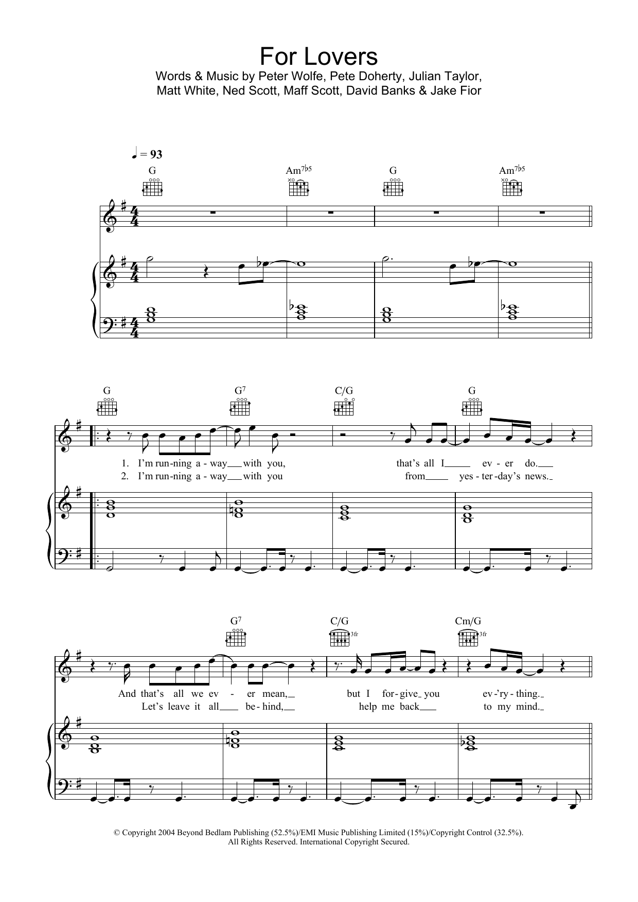 Wolfman For Lovers (feat. Pete Doherty) sheet music notes and chords. Download Printable PDF.