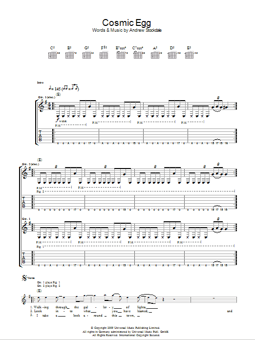 Wolfmother Cosmic Egg sheet music notes and chords. Download Printable PDF.