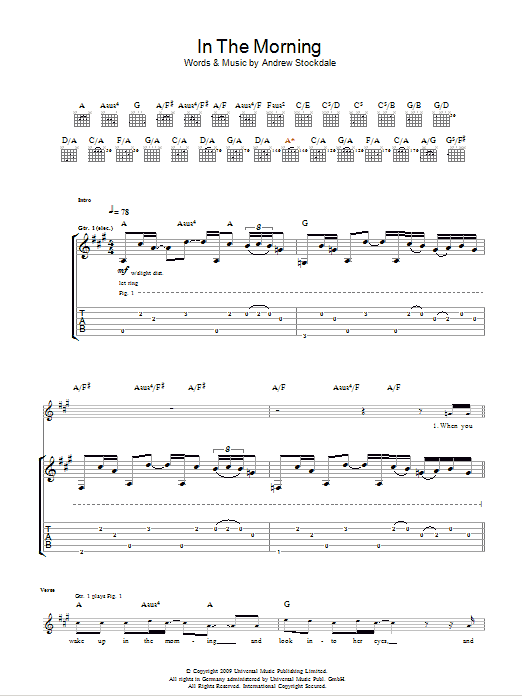 Wolfmother In The Morning sheet music notes and chords. Download Printable PDF.