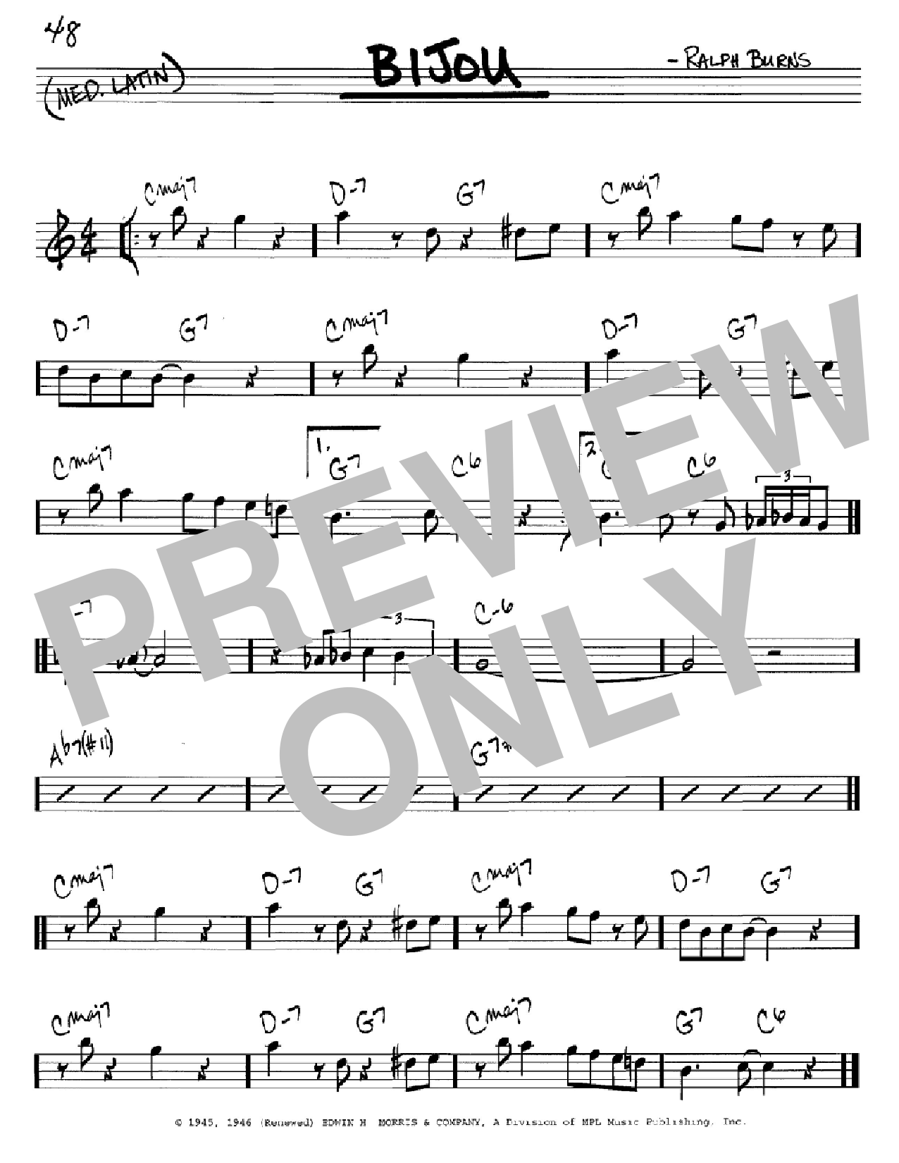 Woody Herman Bijou sheet music notes and chords. Download Printable PDF.