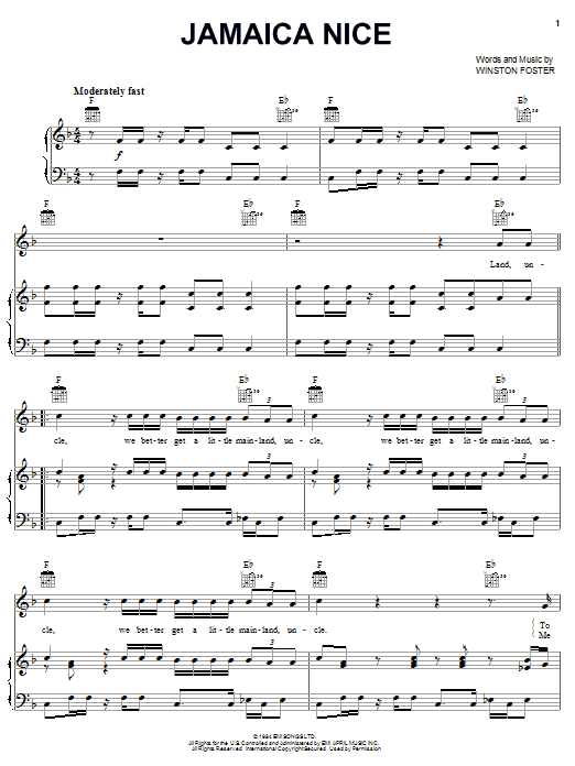 Yellowman Jamaica Nice sheet music notes and chords. Download Printable PDF.