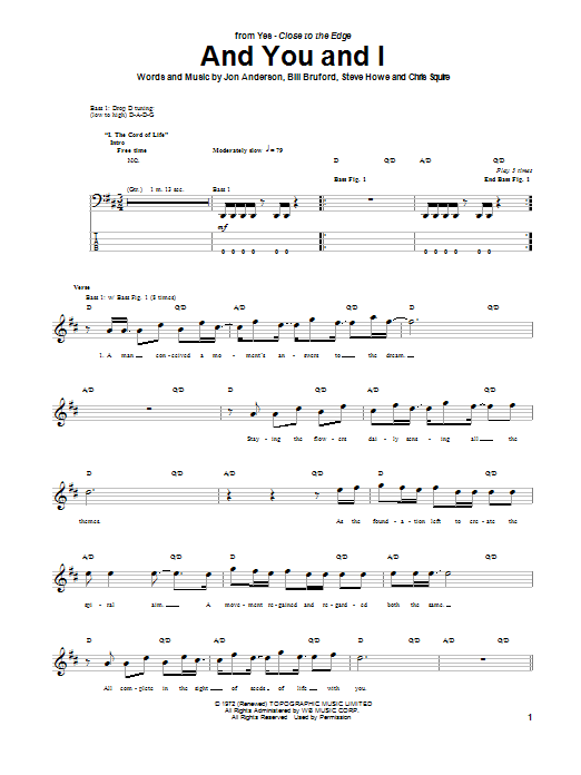 Yes And You And I sheet music notes and chords. Download Printable PDF.