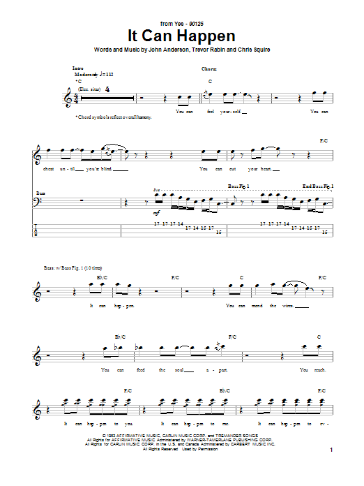 Yes It Can Happen sheet music notes and chords. Download Printable PDF.