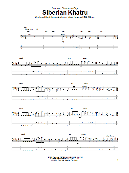 Yes Siberian Khatru sheet music notes and chords. Download Printable PDF.