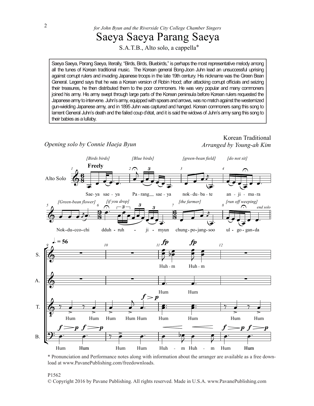 Learn to play Young-Ah Kim Saeya Saeya Parang Saeya sheet music for SATB Choir in minutes. Price: 3.9900$ Young-Ah Kim Saeya Saeya Parang Saeya sheet music notes and chords arranged for SATB Choir