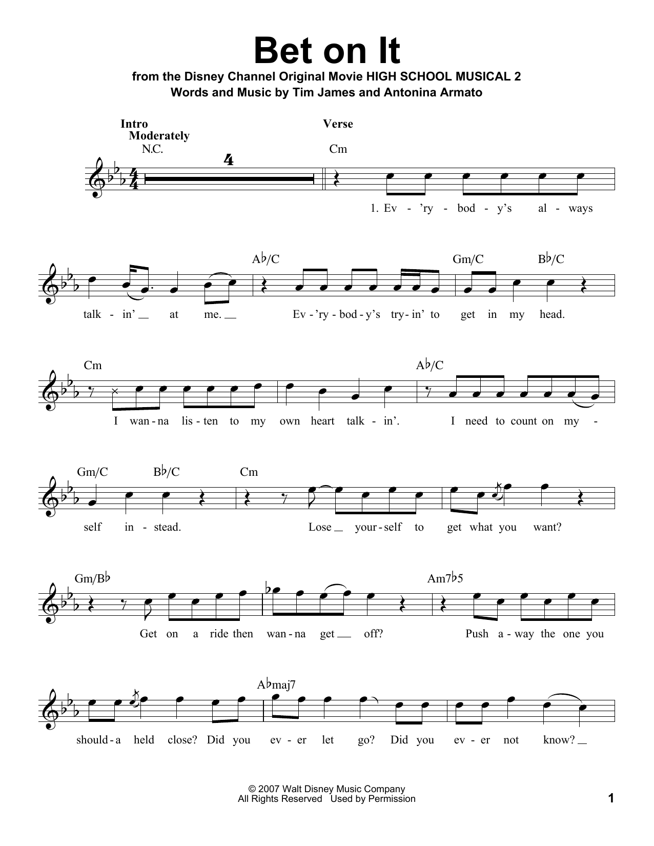 Zac Efron Bet On It sheet music notes and chords. Download Printable PDF.