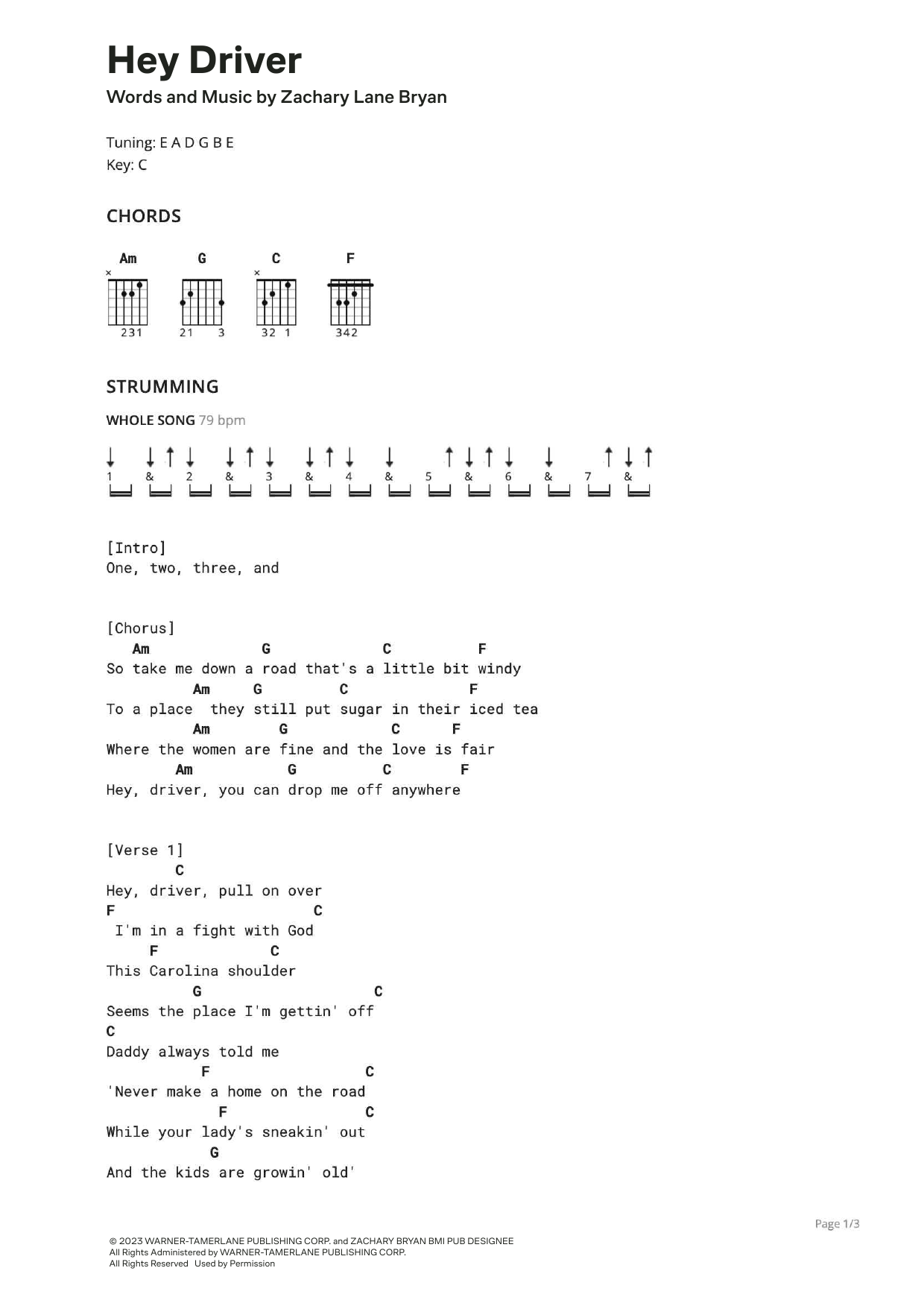 Zach Bryan Hey Driver (feat. The War and Treaty) sheet music notes and chords. Download Printable PDF.