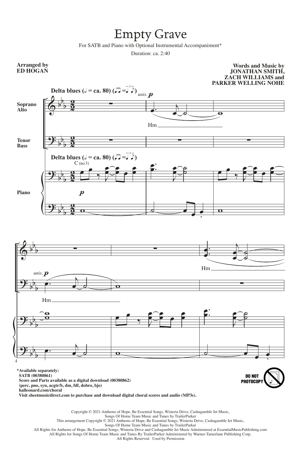 Learn to play Zach Williams Empty Grave (arr. Ed Hogan) sheet music for SATB Choir in minutes. Price: 3.9900$ Zach Williams Empty Grave (arr. Ed Hogan) sheet music notes and chords arranged for SATB Choir