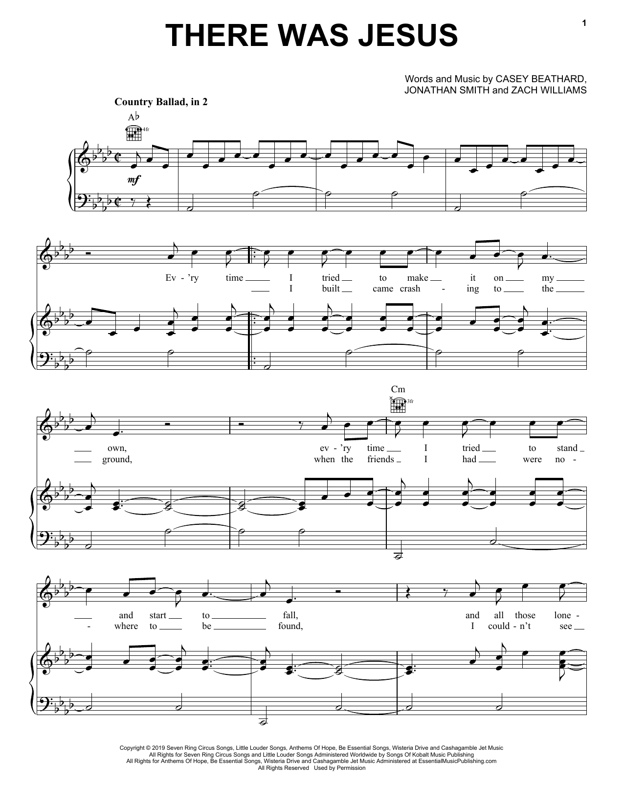 Learn to play Zach Williams There Was Jesus (feat. Dolly Parton) sheet music for Piano, Vocal & Guitar (Right-Hand Melody) in minutes. Zach Williams There Was Jesus (feat. Dolly Parton) sheet music notes and chords. Download Printable PDF.