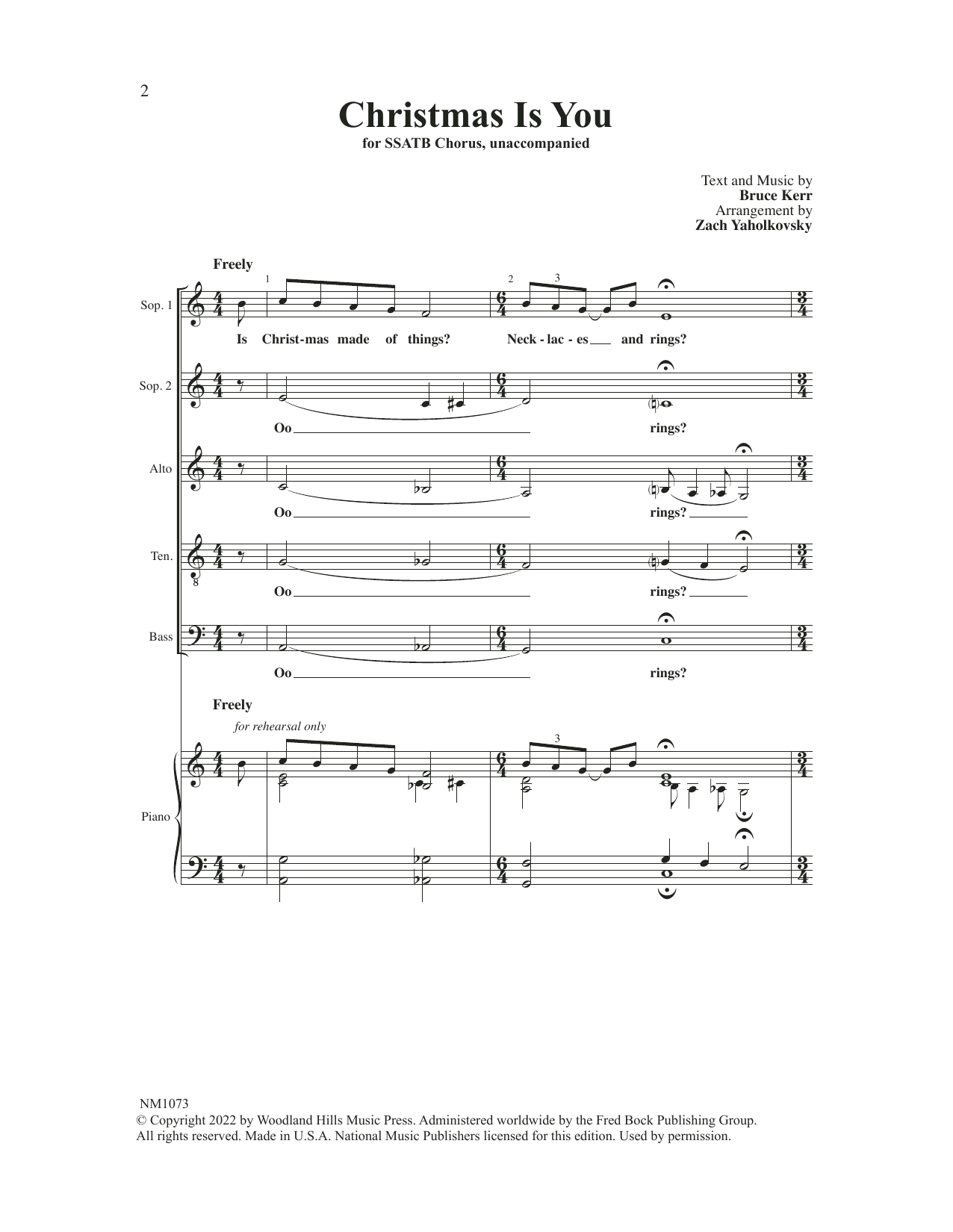 Zach Yaholkovsky Christmas Is You sheet music notes and chords. Download Printable PDF.