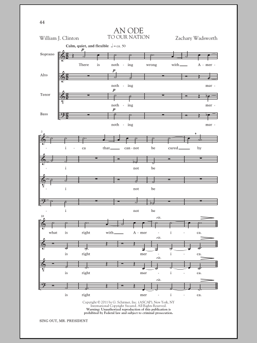 Zachary Wadsworth An Ode sheet music notes and chords. Download Printable PDF.