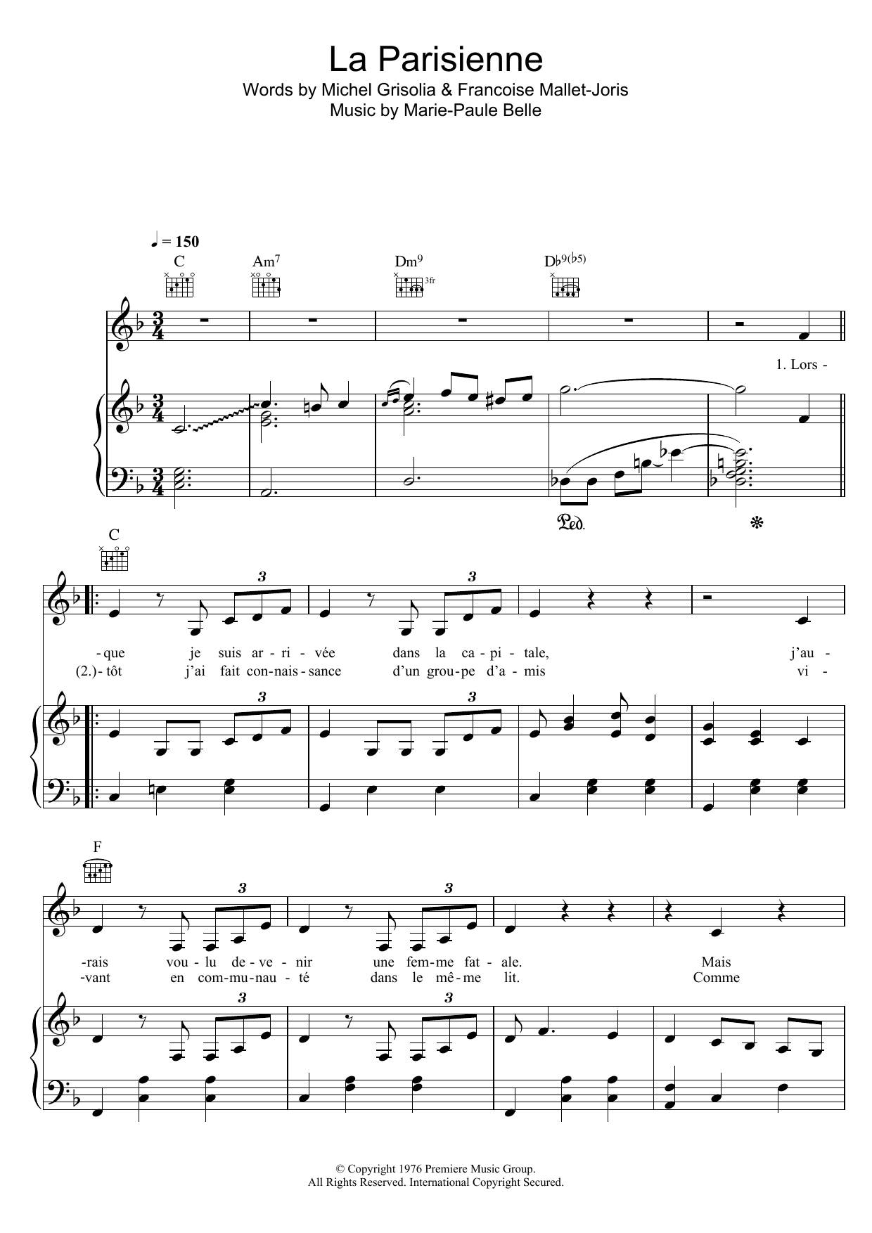 Zaz La Parisienne sheet music notes and chords. Download Printable PDF.