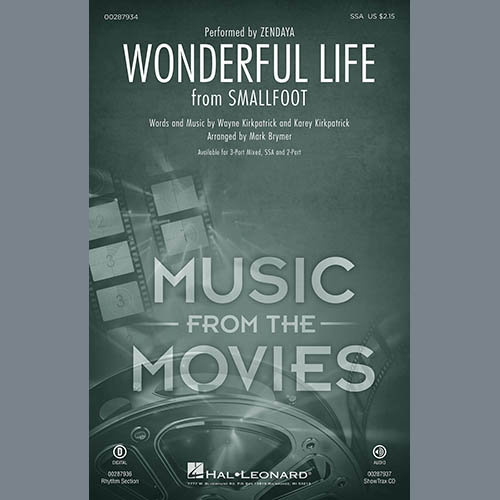 Zendaya "Wonderful Life (from Smallfoot) (arr. Mark Brymer)" Sheet