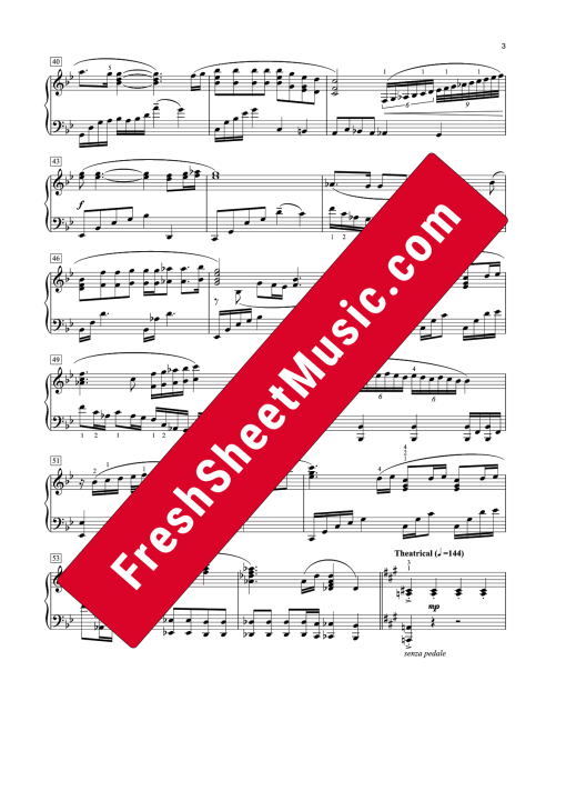 Sample of Queen Bohemian Rhapsody sheet music for easy Piano page 3